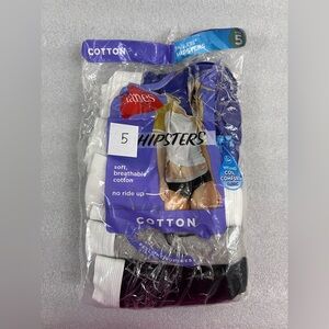 Hanes 5 Pk Hipsters Womens Assorted Colors Cotton No Ride Up Tagless Size 5